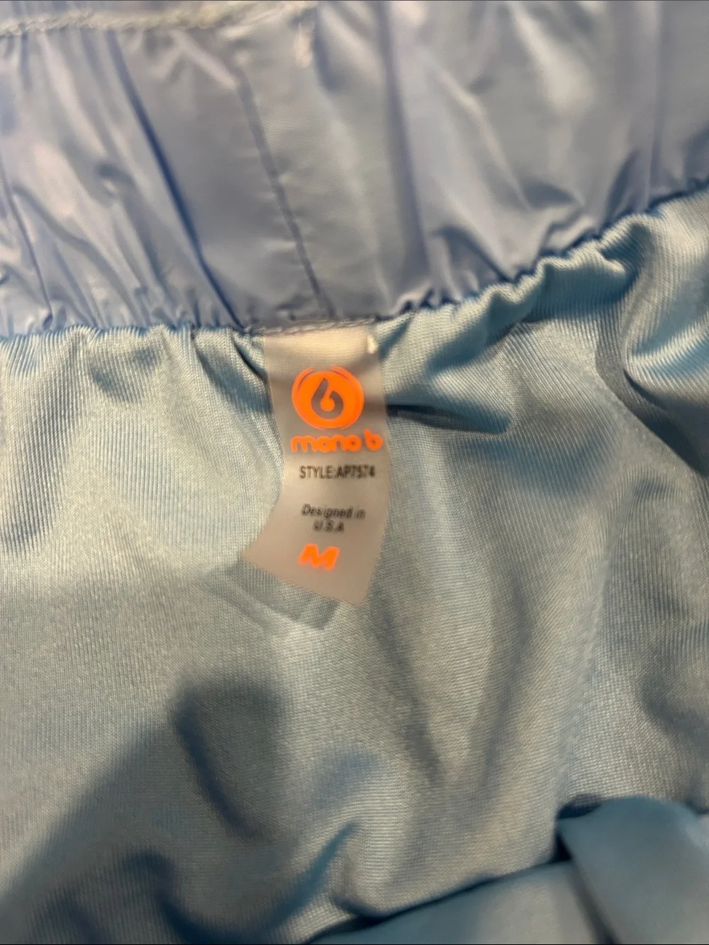 Mono B Sky Blue Athletic Shorts with White Piping